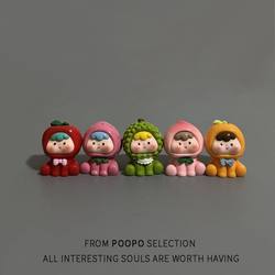 Cute and Healing Office Desktop Decorations, Small Ornaments, Creative Resin Fruit Figurines, Small Items