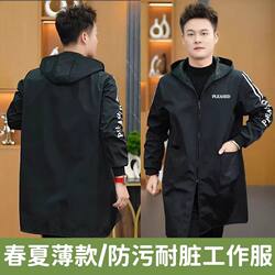 Men's Workwear Waterproof and Oil-Proof Fleece-Lined Coveralls, Large Size Fashionable New Style Apron, Thickened and Unisex