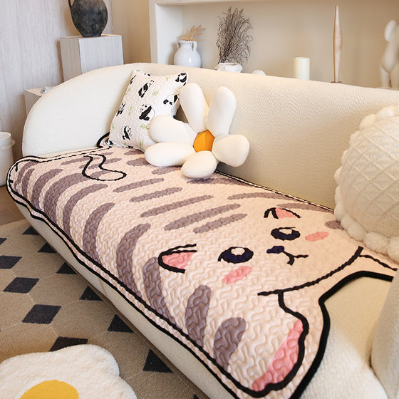
Jiwu cartoon girl heart internet celebrity sofa cushion autumn and winter special-shaped cat scratch four seasons universal sofa cover cloth anti-slip towel