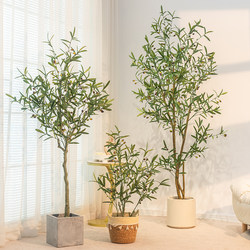 Nordic Artificial Green Plant Olive Tree Fake Potted Plant Large Ornament Living Room Indoor Decoration Bonsai Artificial Plant Fake Tree