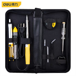 Deli Electric Soldering Iron Set 40W External Electronic Welding Repair Precision Screwdriver Solder Wire Tweezers Solder 