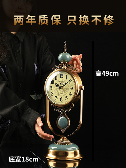 Ke&xin 22 ヨーロッパ風レトロ振り子時計 - 金属銅メッキ