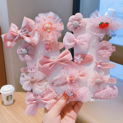 Korean New Children's Hairpin Princess Set Hair Accessories for Girls, Mesh Hair Clips, Cute Baby Hair Accessories That Do Not Damage Hair