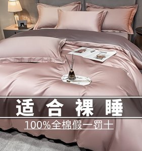 Class A 200 long cotton four -piece cotton cotton cotton 100 bed sheets are set four seasons light luxury Nangong bed supplies 4