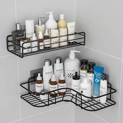 No-Drill Kitchen Bathroom Toilet Storage Rack, Wall-Mounted Triangular Shelf for Restroom and Washroom