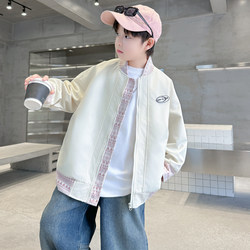 Boys' Spring and Autumn Color-Block Baseball Jacket 2026 New Children's Spring Casual Jacket Top for Older Kids, Cool and Stylish