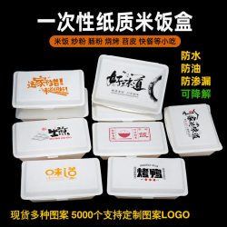 Disposable Eco-Friendly Biodegradable Lunch Box for Barbecue, Fried Skewers, Fried Dumplings, Fast Food, Rectangular Takeaway Snack Paper Box