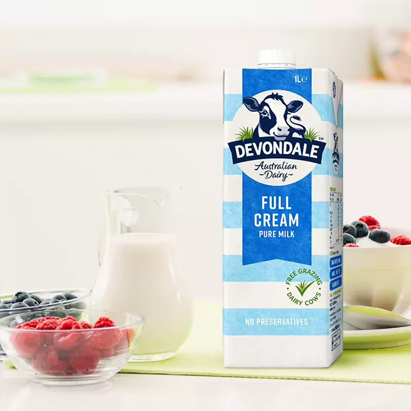 澳大利亚进口 Devondale 德运 全脂纯牛奶 1L*10盒 双重优惠折后￥104包邮包税 88VIP会员还可95折