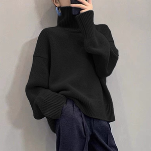 
2026 New This Year's Popular Turtleneck Sweater Women's Autumn and Winter Thickened Loose Slimming Knitted Bottoming Shirt Top