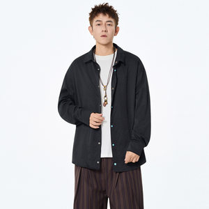 
Long-sleeved shirt for men spring and autumn new style turquoise button trendy brand loose casual lapel shirt jacket