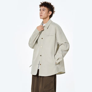 
Men's shirt jacket spring and autumn new retro versatile long-sleeved top youth trendy brand workwear lapel shirt jacket