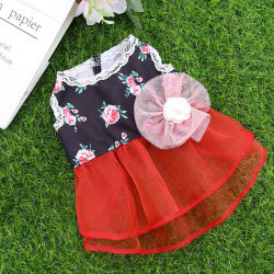 Pet clothes for dogs and cats in spring and summer thin floral princess dresses for small and medium-sized dogs Teddy Bichon Garfield clothing