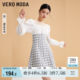 Vero Moda Ora dress in autumn and winter new waist -collar bubble sleeve splicing sweet style tattoo girl
