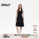 ONLY2025 summer new sexy neck V-neck backless A-line single-breasted pleated midi dress for women