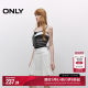 ONLY2025 summer new style college style solid color A-line texture embroidered pleated skirt high waist short skirt skirt women
