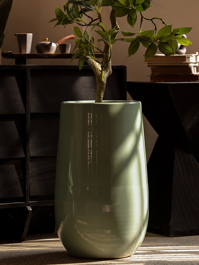 Vaso di Fiori in Ceramica di Tendenza, Grande e Medio, per Piante Verdi da Interno, Bianco, per Phalaenopsis, Vendita all'Ingrosso