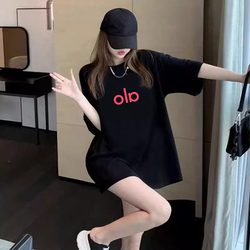 Mid-Length Hip-Covering T-Shirt for Women, Summer Pure Cotton, European Style, Oversized, Stylish, Age-Reducing, Short-Sleeved Top, ins High-End Feel