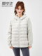 Snow Fly Goosevelt Thin Down Jacket for Women 2024 New Hooded Off-Season Spliced ​​Sweatshirt Short Warm Jacket
