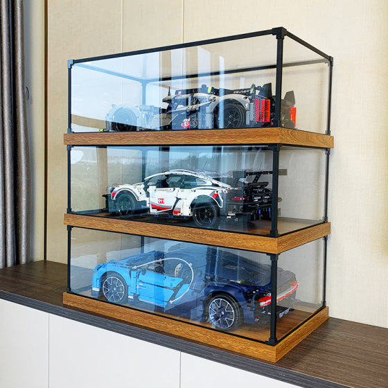
Hua Xianggao transparent hand-made building block basket football storage high base display box dust cover acrylic model box