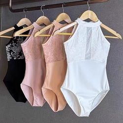 Children's Dance Clothing, Girls' Practice Clothes, New Ballet Velvet Halter Gymnastics Suit, Dance Body Shape Elastic Chinese Dance