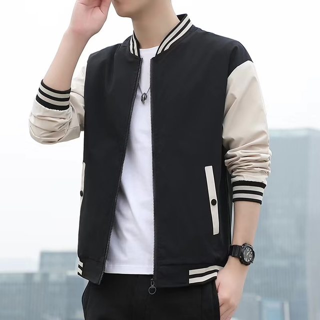 Men's casual coat jacket 2021 spring and autumn new model stand collar ...