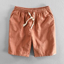 Trendy brand linen cotton linen sports pants five-point pants