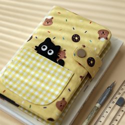 Qilu Original | Cute Cash Saving Book 2025 New Model Money Saving and Accounting Book High-Value Money Binder Children's Money Saving Book Fabric Art Loose-Leaf Book Detachable Paper Money Storage Book