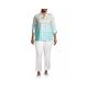 ming wang women shirt lace ruffled cotton linen 7-quarter sleeve plaid pure cotton
