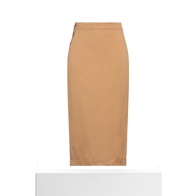 MAX MARA Ladies High Skirt 100 cotton diagonal cloth medium long skirt multi -pocket set