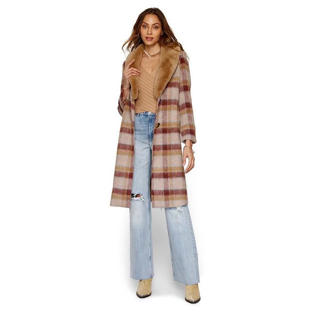 Heartloom Yuna Coat Women's Woolen Coat Check Print 100 Gather
