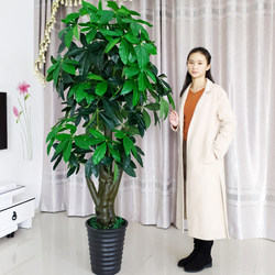 Artificial Green Plant Money Tree Fake Plant Indoor Large Potted Plant Fortune Tree Office Hotel Decoration Plastic Bonsai
