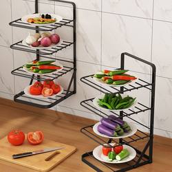 Installation-free folding food preparation rack kitchen countertop storage rack