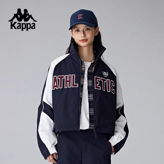 
Kappa Kapa back to back new American retro sports cotton jacket water splashing and windproof work jacket for women