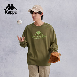 
Kappa Kapa back to back new loose sports sweatshirt cotton long sleeves female couple casual t-shirt top for men