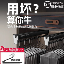 Pull-Out Wardrobe Hanging Rod, Vertical Telescopic Trouser Rack, Sliding Rail, Wardrobe Crossbar, Cabinet Shallow Wardrobe Hanging Rod, Clothes Rack