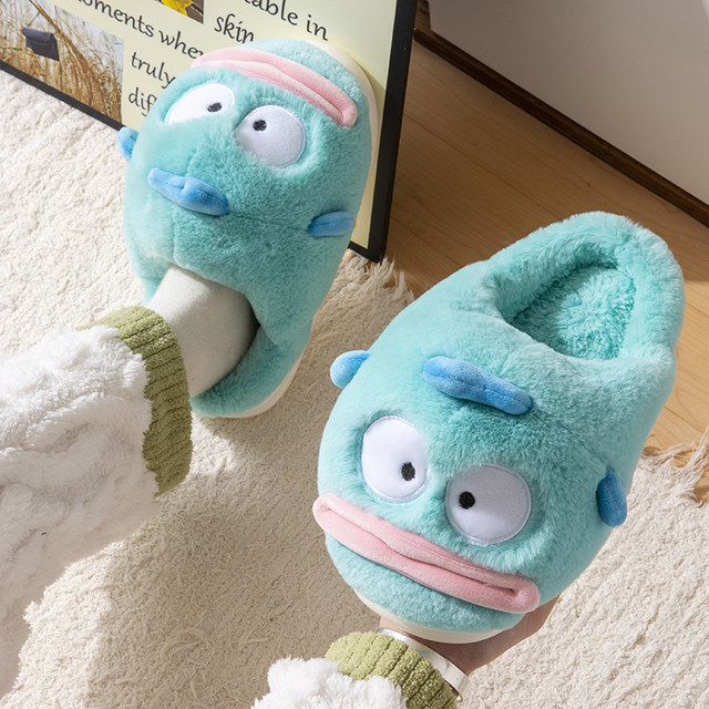 Ugly Fish Women's Cotton Slippers Women's Winter 2025 New Indoor Home Warm Cotton Shoes Plush Slippers Women's Winter