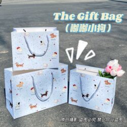 Blue Background Doodle Dog Gift Bag New White Cardboard Daily Gift Idol Anime Material Tote Paper Bag