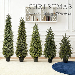 Hot-Selling Artificial Cypress Tree Floor-Standing Potted Plant for Home Indoor and Outdoor Decoration, Artificial Cedar Tree, Fake Tree, Green Plant