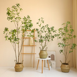 Wabi-Sabi Style Artificial Plant, Fake Tree, Living Room Potted Greenery, Large Floor-Standing Decoration, Indoor Homestay Decoration