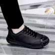 Giày chống trượt đầu bếp nam 46 cỡ lớn giày thể thao màu đen nhà bếp gian hàng thực phẩm giày da công sở thông thường chống thấm nước và chống dầu