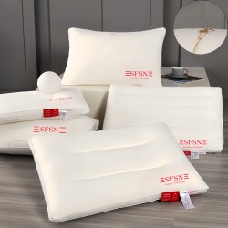 Necksafe/All-Cotton Pillow Core Adult Soft Pillow Pure Cotton Fabric Hotel Pillow Neck Protection Pillow Anti-Stain