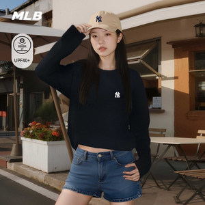 MLB official male and female couples sun protection solid color trendy sports and leisure long-sleeved T-shirt spring and summer TSB01