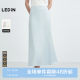 Lecho satin wrinkled fishtail skirt fairy skirt 25 summer new elastic waist skirt temperament high waist mid-length skirt