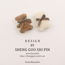 Little Bear Plush Hair Clip, Autumn and Winter Style, Cute Girl Hairpin, Fringe Clip, Side Clip, Children's Clip