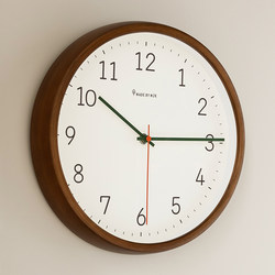 Mjk Clock Solid Wood Wall Clock Living Room 2025 New Model Home Simple Wall Clock Silent Quartz Clock