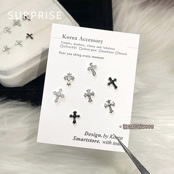 
999 pure silver cross earrings for women with pierced ears without removal