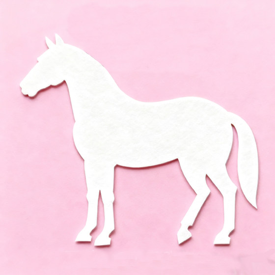 
Horse Year Horse Shape Animal Painting Paper Kindergarten Labor Class Handmade Cardboard Graffiti White Mold Zodiac Painting DIY