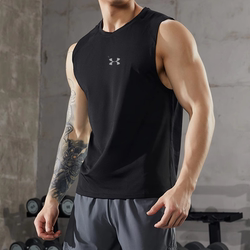 Ole Vest Men's Summer Quick-Drying Breathable Sweat-Absorbent Casual Sports Running Fitness Clothing Sports Training Sleeveless T-Shirt