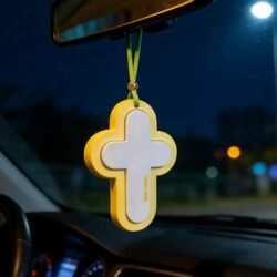 Isaac's Hut Cross-Shaped Car Hanging Plaster Aromatherapy Car Decoration Simple Ornament Gift for Friends