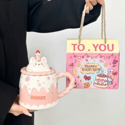 Birthday Gift for Girls, Cute Mug, Ceramic Cup, Souvenir, Creative, High-Looking Coffee Cup, Couple Cup